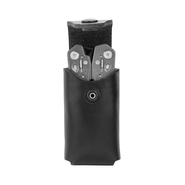 Leather Sheath for Large Multitool with Snap Closure & Easy-Slide Belt Attachment
